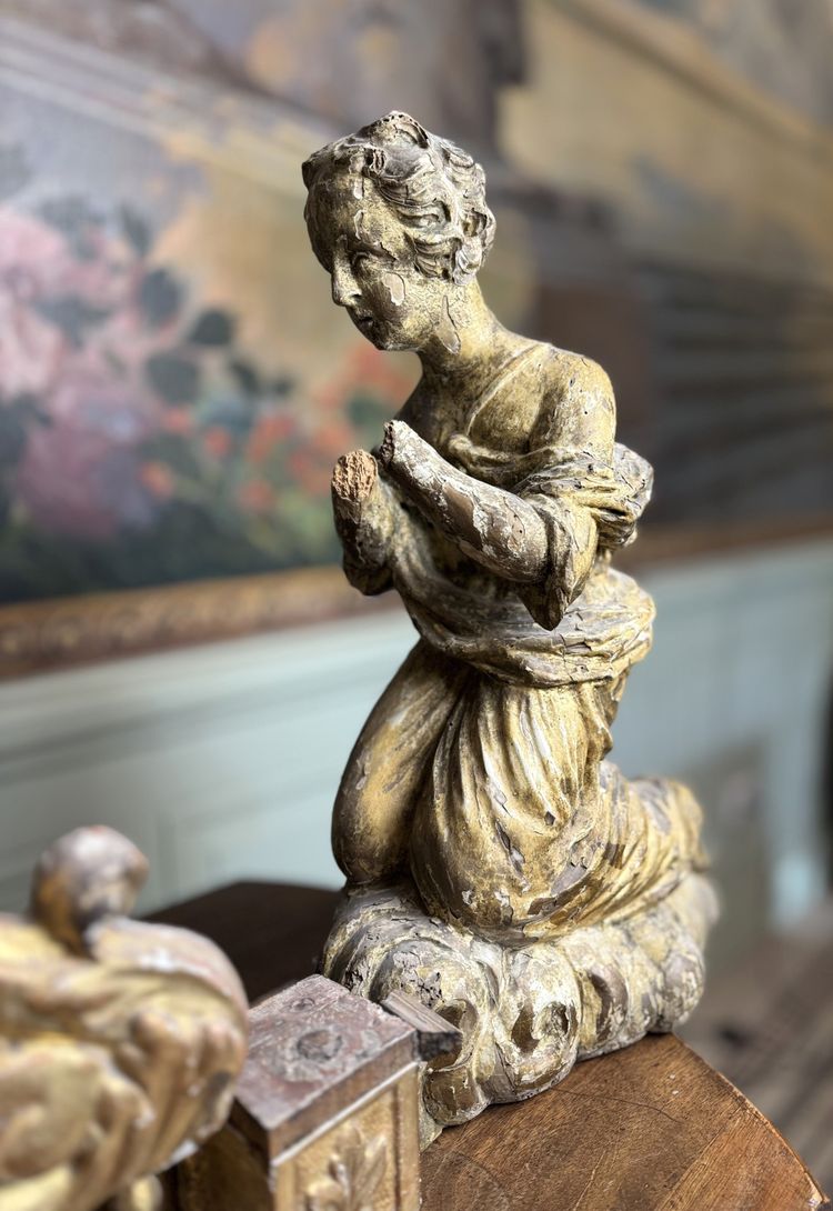 Coppia di angeli e galleria dell'altare - XVII secolo