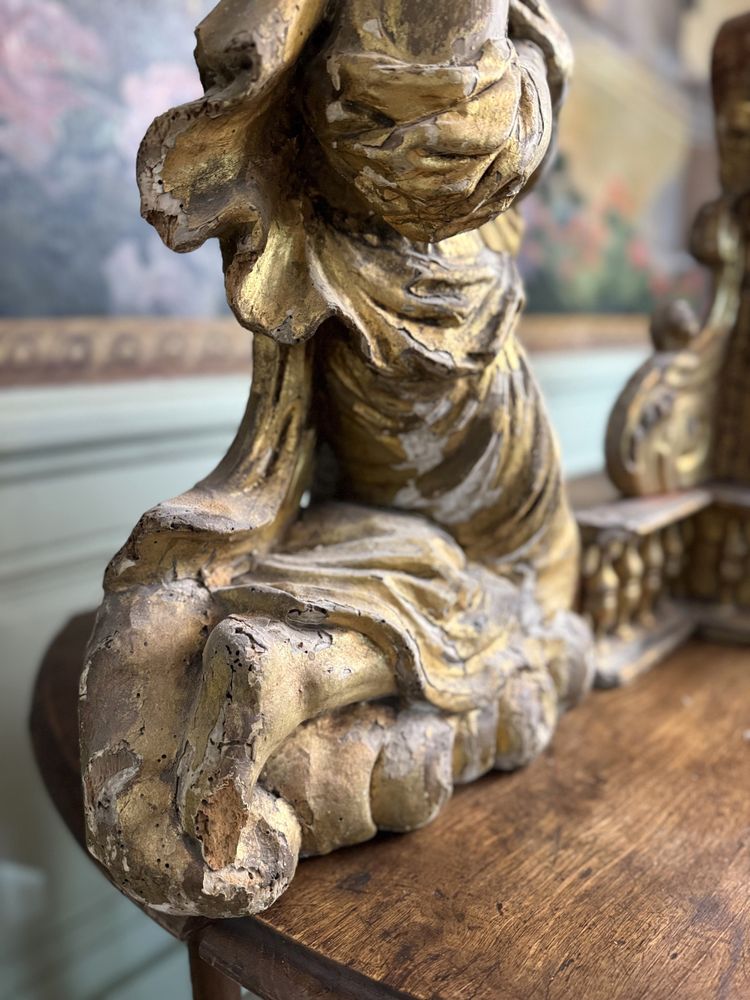 Coppia di angeli e galleria dell'altare - XVII secolo