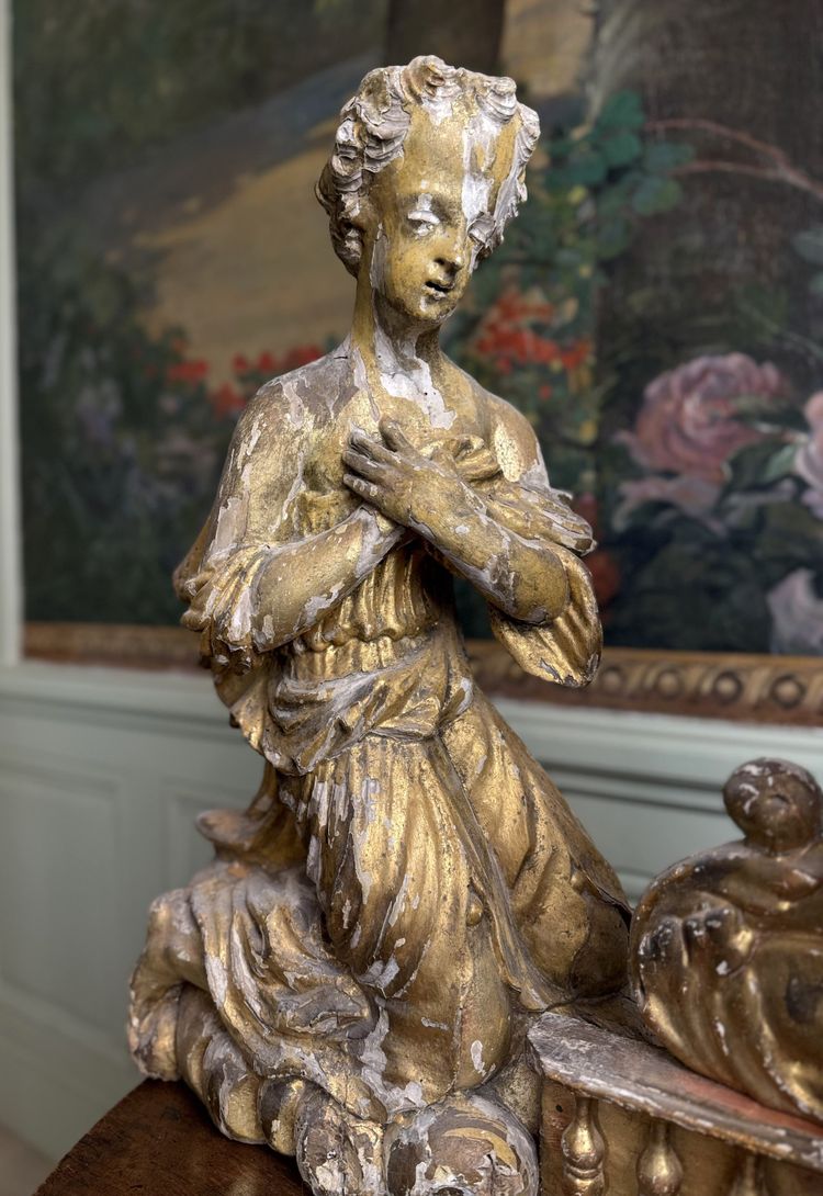Coppia di angeli e galleria dell'altare - XVII secolo