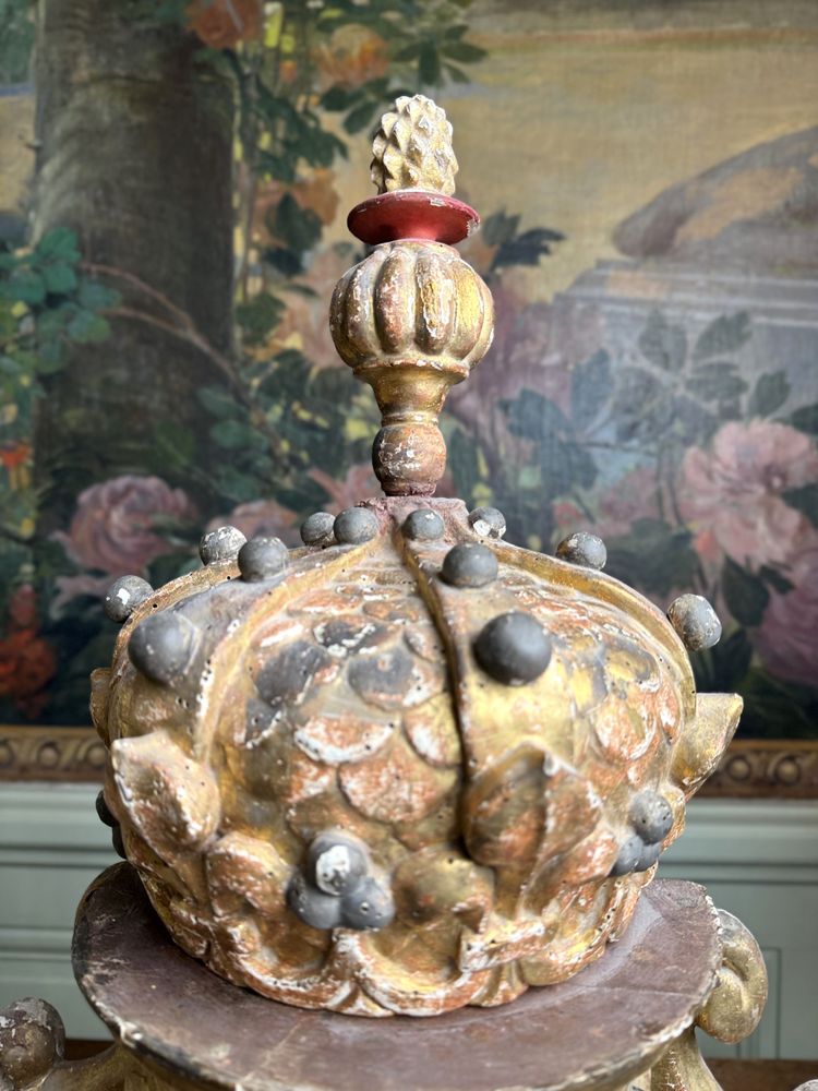 Coppia di angeli e galleria dell'altare - XVII secolo
