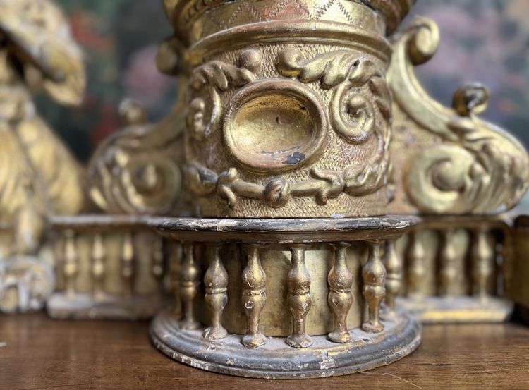Coppia di angeli e galleria dell'altare - XVII secolo