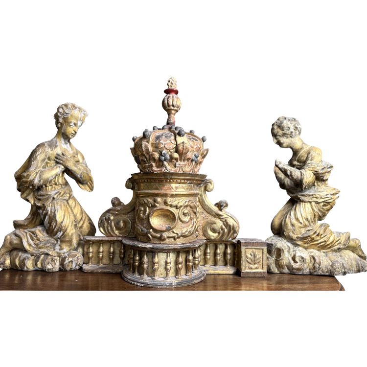 Coppia di angeli e galleria dell'altare - XVII secolo