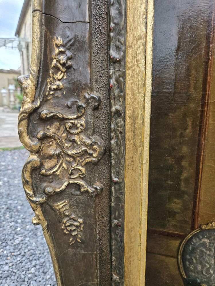 Scena da salotto del XVIII secolo – Importante olio su tela.