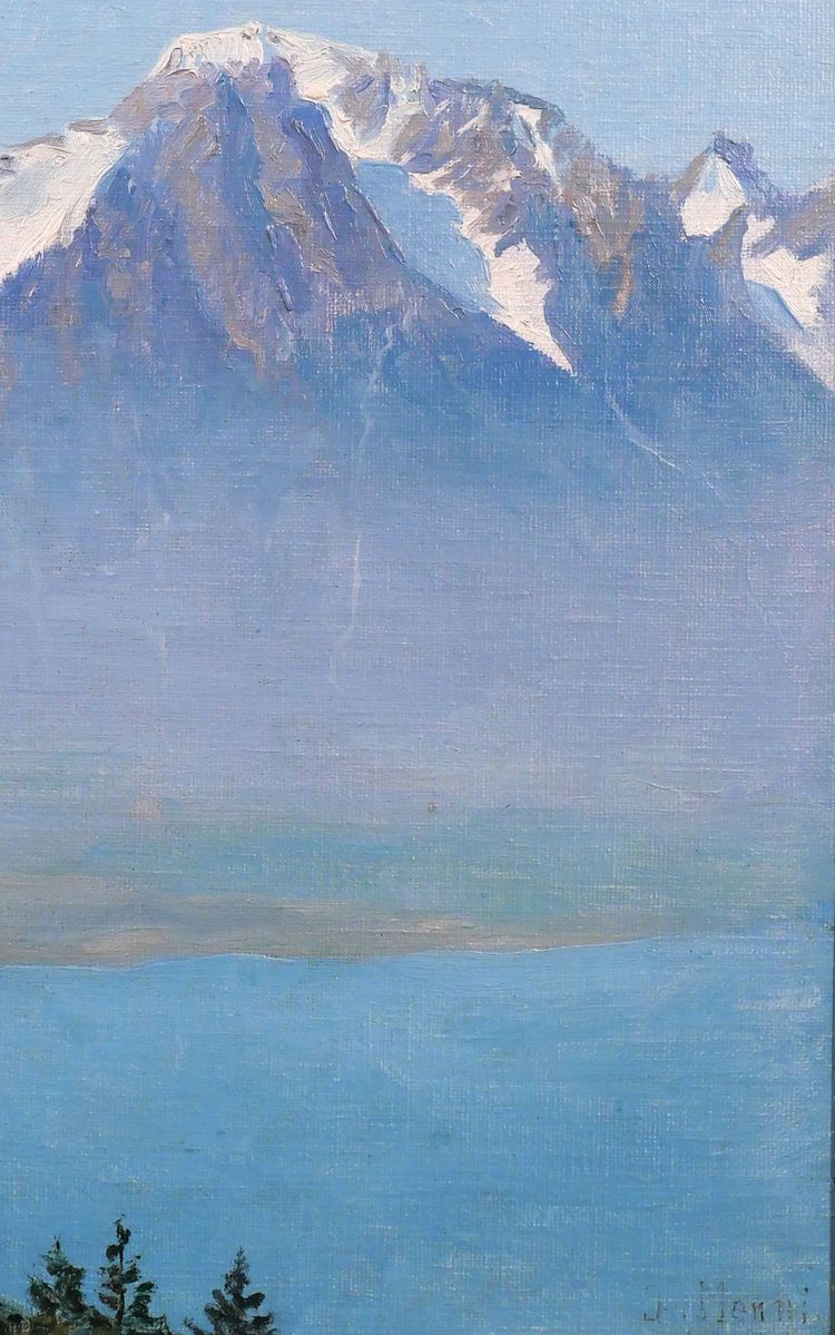 Jean MENNI 1880-1954 Schweiz, Landschaft des Engadins, St. Moritz, Graubünden, Bergmalerei
