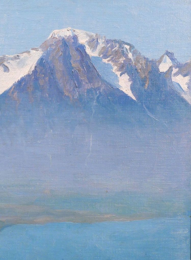 Jean MENNI 1880-1954 Schweiz, Landschaft des Engadins, St. Moritz, Graubünden, Bergmalerei