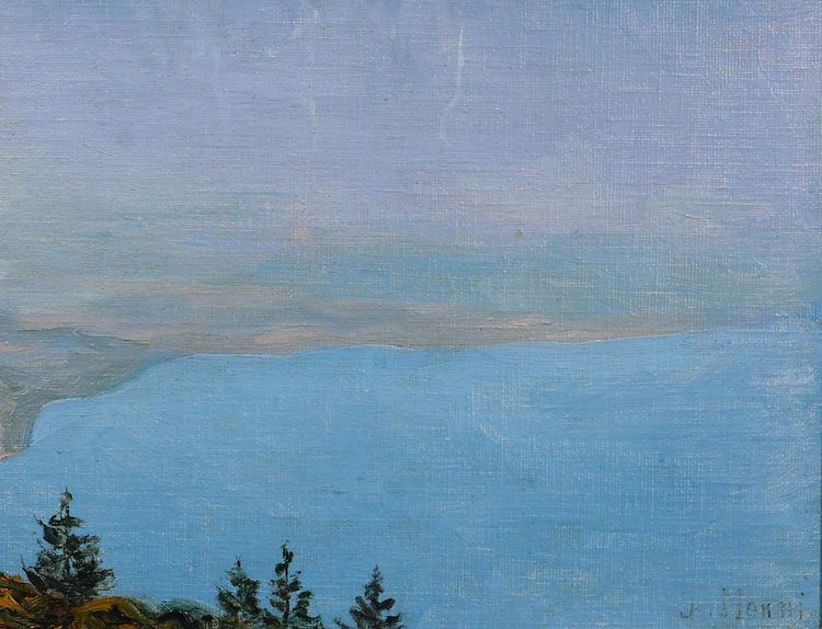 Jean MENNI 1880-1954 Schweiz, Landschaft des Engadins, St. Moritz, Graubünden, Bergmalerei