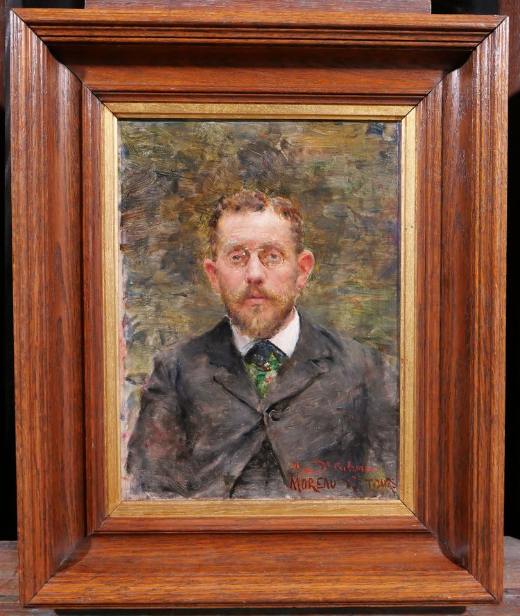Georges Moreau de Tours 1848-1901 Ritratto del dottor Critzman, dipinto circa 1880-90 uomo 
