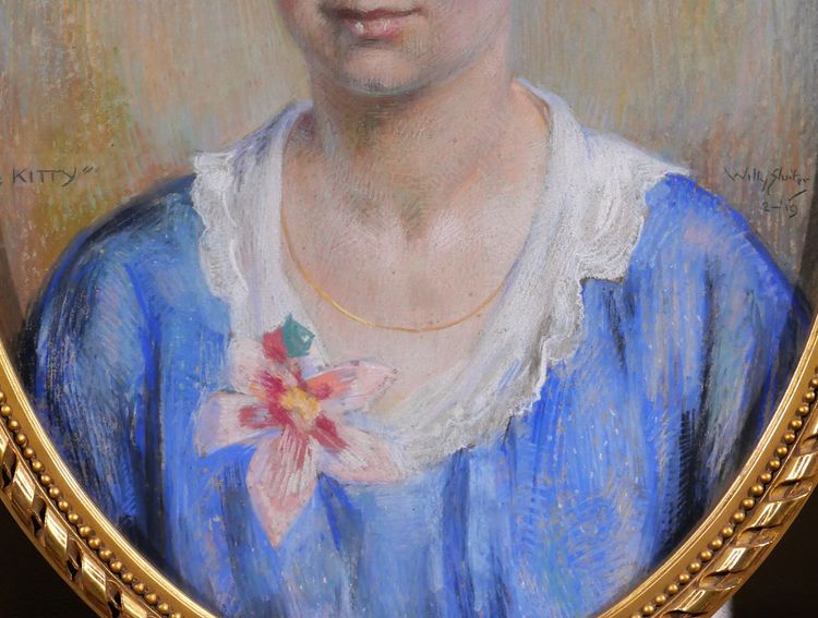 Willy SLUITER 1873-1949 Portrait of a woman "Kitty", 1919 painting pastel drawing Netherlands