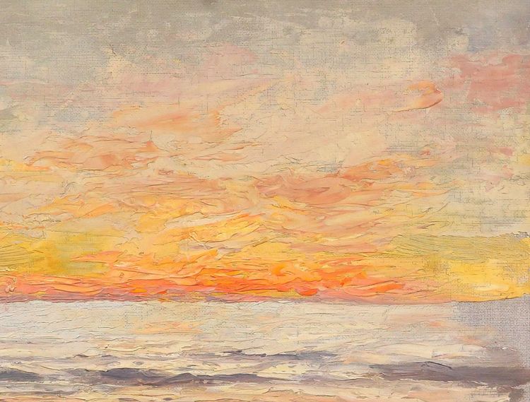Joseph François 1851-1940 Studio del cielo, paesaggio, pittura, impressionismo, Belgio, marina