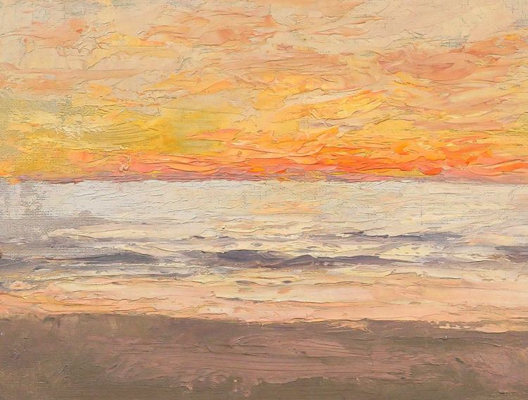 Joseph François 1851-1940 Studio del cielo, paesaggio, pittura, impressionismo, Belgio, marina