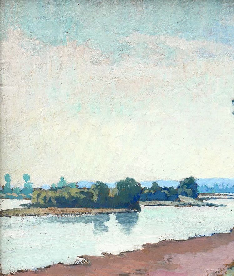 Maurice de Lambert 1873-1953 La Charité-sur-Loire, paesaggio, Nièvre, pittura, Loira