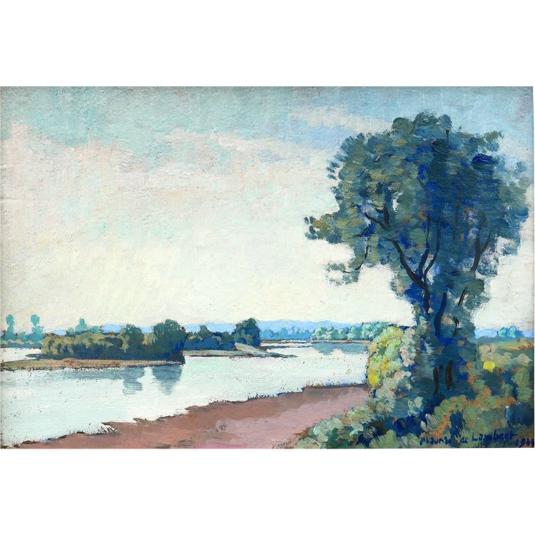 Maurice de Lambert 1873-1953 La Charité-sur-Loire, paesaggio, Nièvre, pittura, Loira