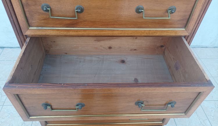 Cassettiera Luigi XVI in mogano con 6 cassetti