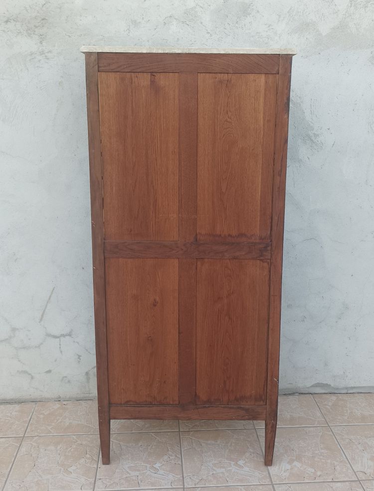 Cassettiera Luigi XVI in mogano con 6 cassetti