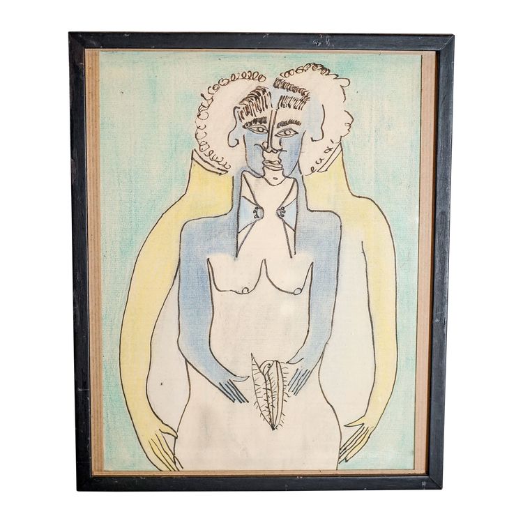 Gennaro IPOLITO, disegno a pastello su carta sotto vetro