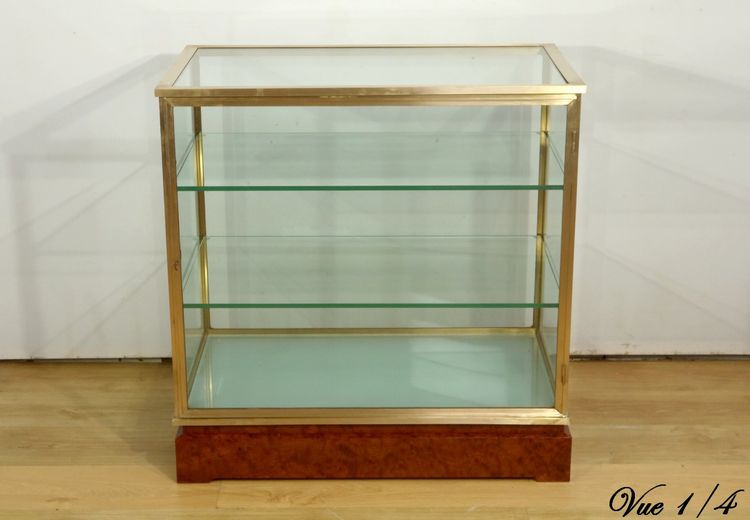 Coppia di vetrine in ottone e olmo – 1950
