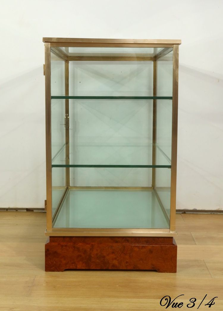 Coppia di vetrine in ottone e olmo – 1950