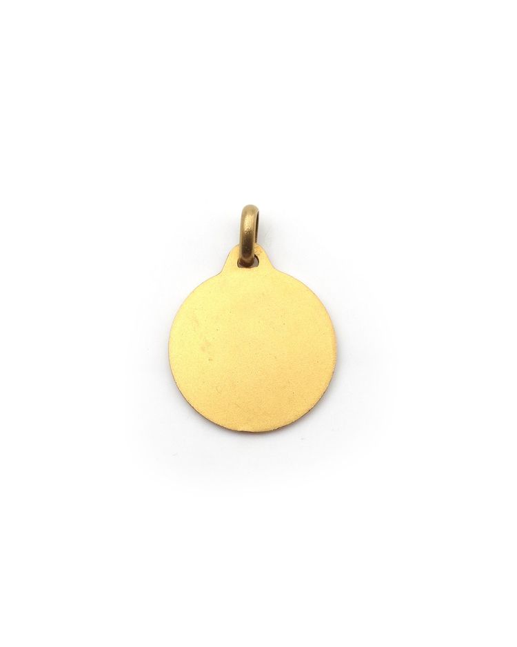 Medaglia Augis Love di medie dimensioni in oro giallo 18k, medaglia vintage, ciondolo d'amore, gioiello sentimentale