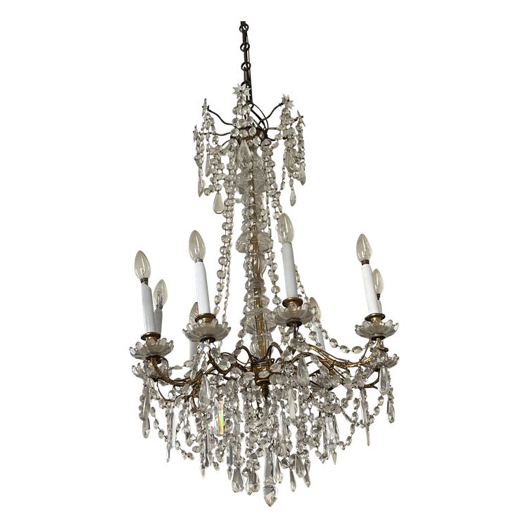 Lampadario a 9 luci, cristallo da 90 cm