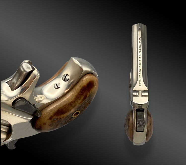 PISTOLA Remington Double Deringer, 3° modello; con custodia. Stati Uniti - XIX secolo