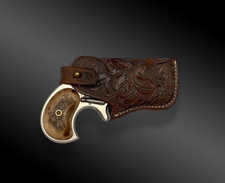 PISTOLA Remington Double Deringer, 3° modello; con custodia. Stati Uniti - XIX secolo