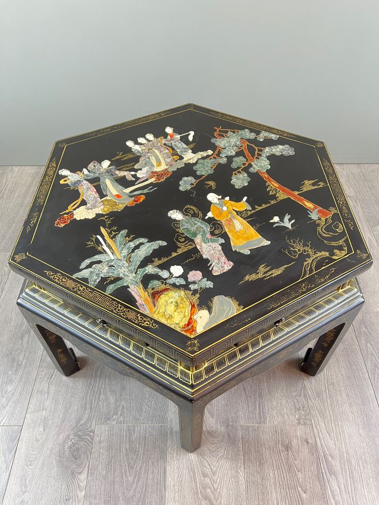 Table Basse Hexagonale Asiatique, XXe Siècle