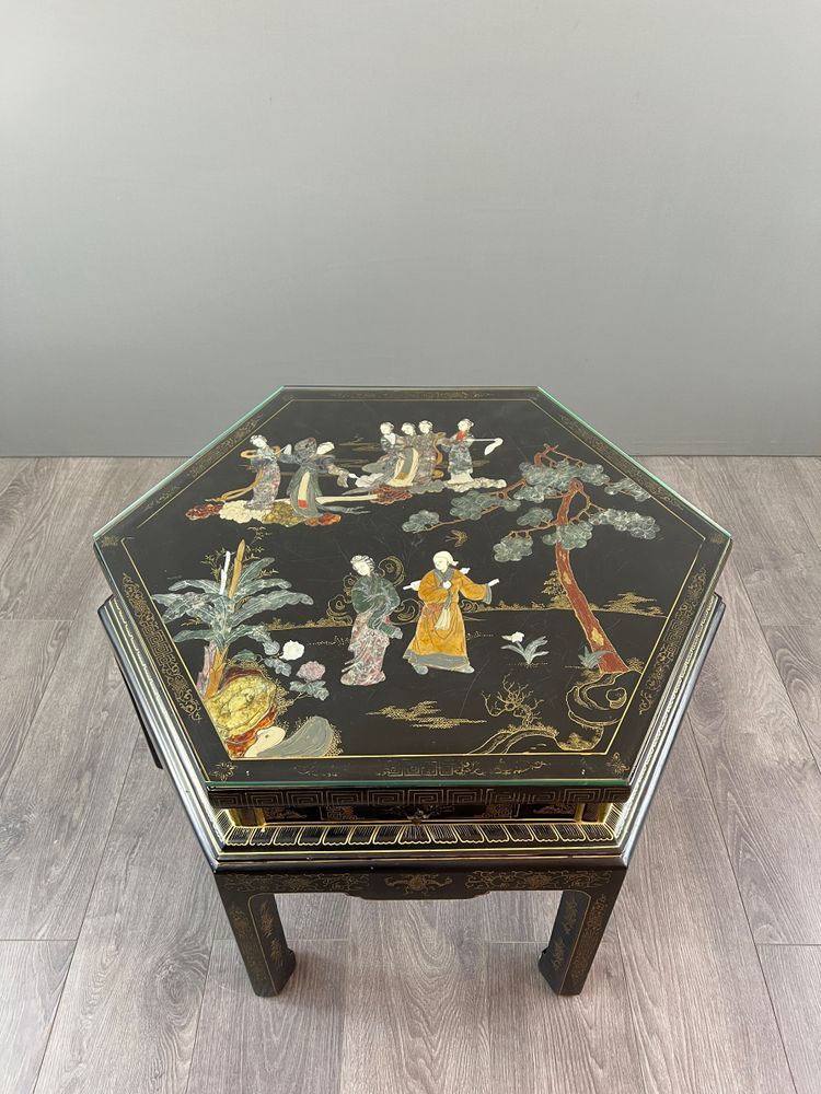 Table Basse Hexagonale Asiatique, XXe Siècle