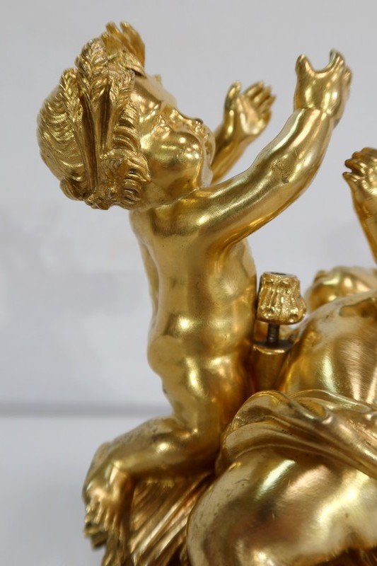  Groupe en Bronze Doré, dans le goût Louis XV, époque Napoléon III - circa 1850 