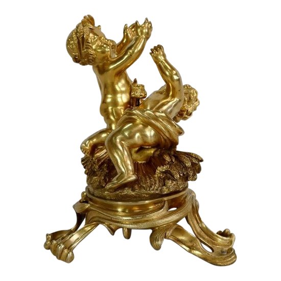  Gilded bronze group in the Louis XV style, Napoleon III period - circa 1850