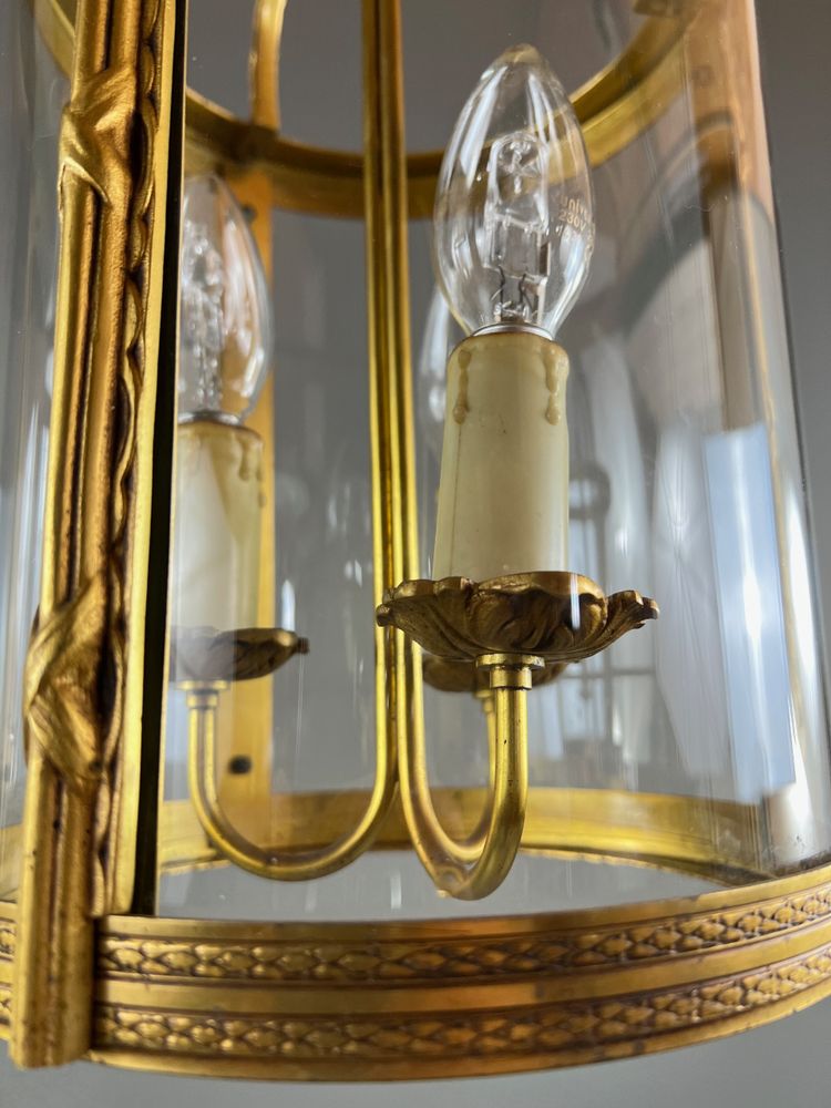 Pair of Bronze and Brass Lanterns, 20th Century
