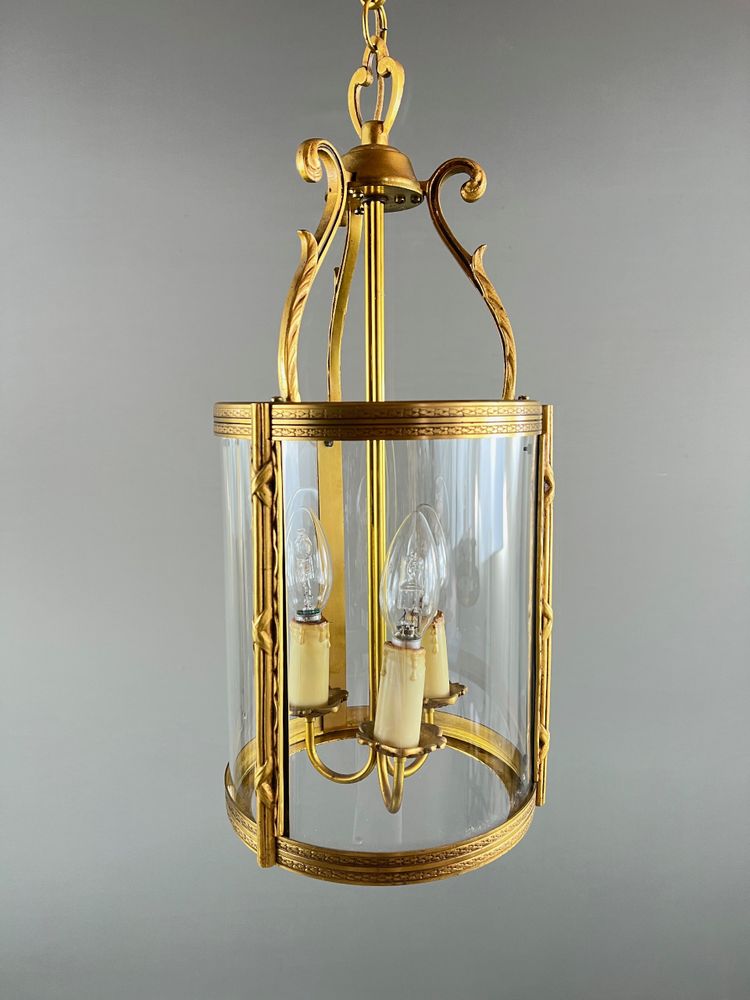 Pair of Bronze and Brass Lanterns, 20th Century