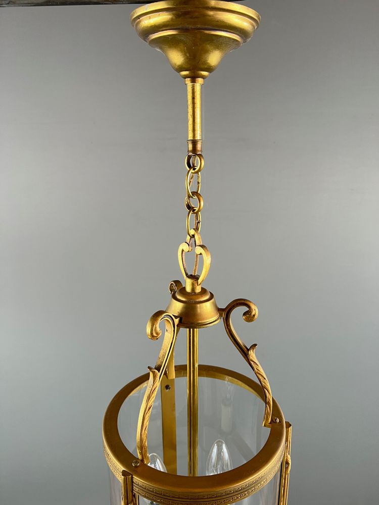 Pair of Bronze and Brass Lanterns, 20th Century