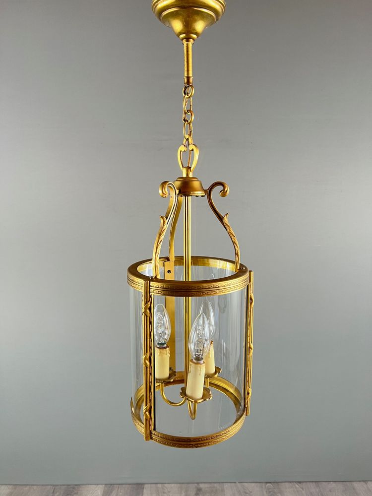 Pair of Bronze and Brass Lanterns, 20th Century