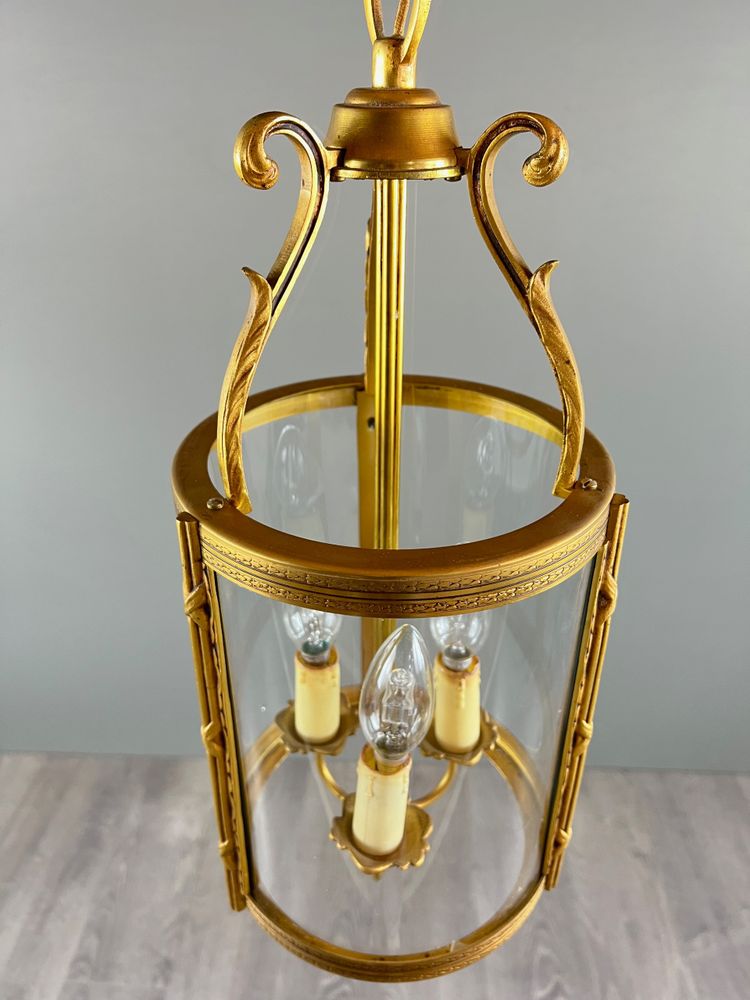 Pair of Bronze and Brass Lanterns, 20th Century