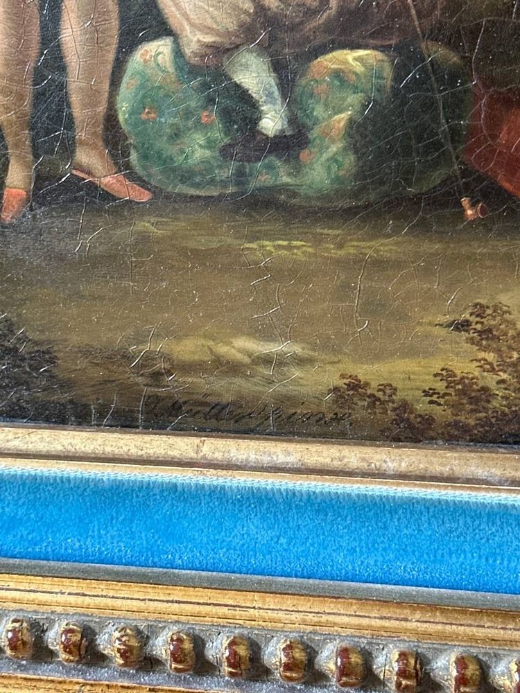 Der Sklavenmarkt, signiert J. Muller, Ölgemälde, 19. Jahrhundert