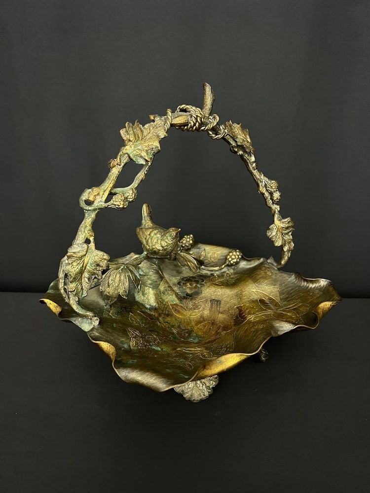 Decorative Bronze Cup, Art Nouveau Style
