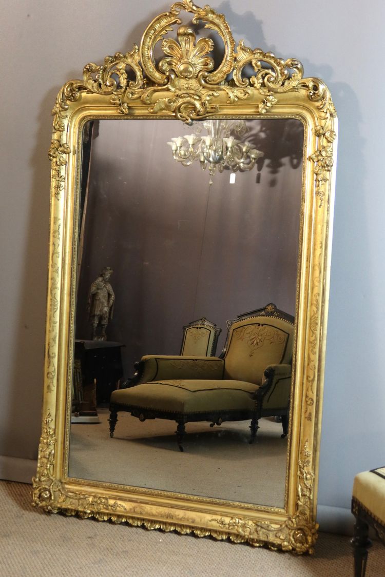 Miroir doré époque XIXème siècle