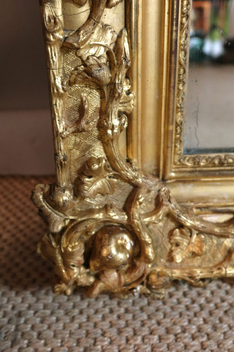 Miroir doré époque XIXème siècle
