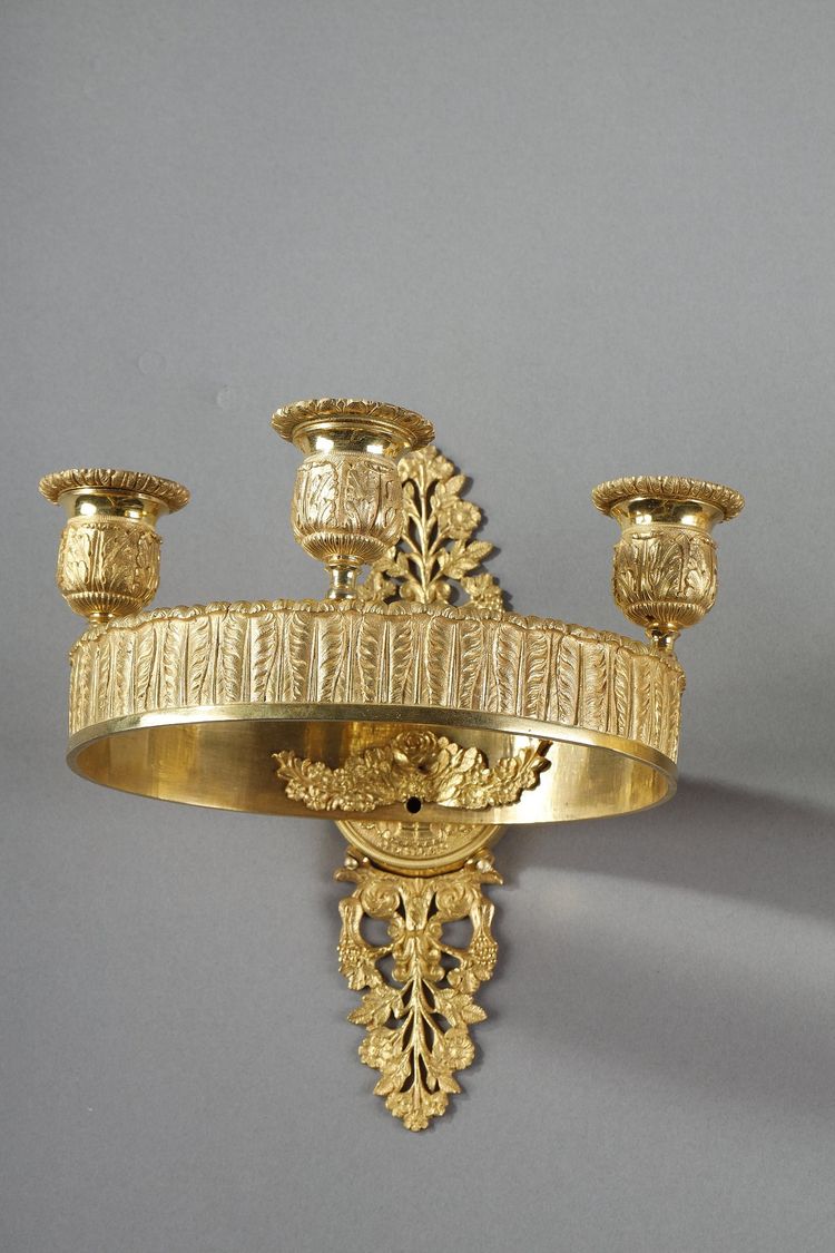 PAIR OF RESTAURATION-PERIOD ORMOLU SCONCES