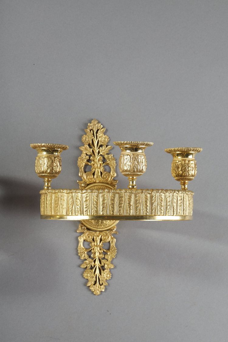 PAIR OF RESTAURATION-PERIOD ORMOLU SCONCES