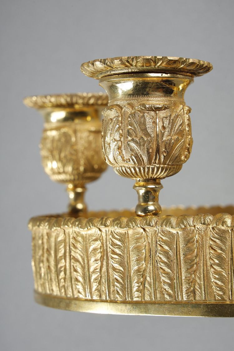 PAIR OF RESTAURATION-PERIOD ORMOLU SCONCES