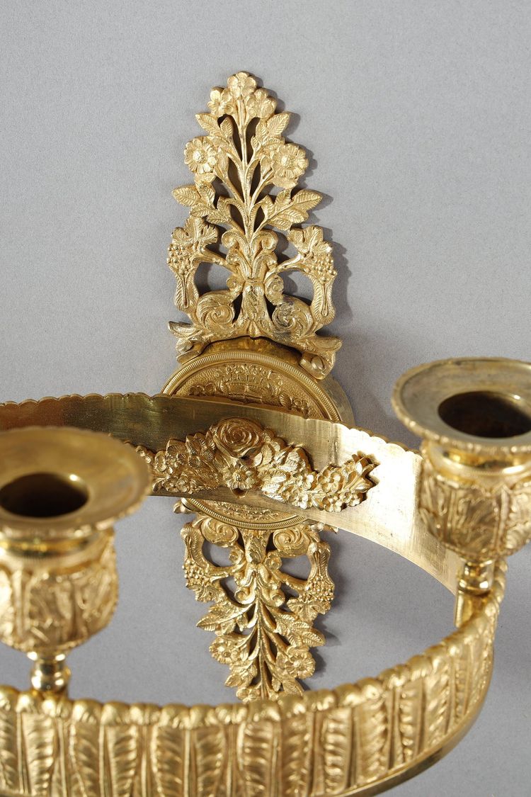 PAIR OF RESTAURATION-PERIOD ORMOLU SCONCES