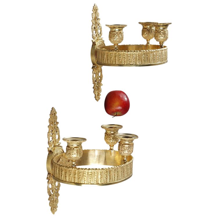 PAIR OF RESTAURATION-PERIOD ORMOLU SCONCES