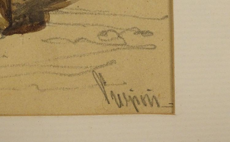 Dessin Orientaliste Amedeo Preziosi Femmes Ottomanes Enfants Istanbul XIXè