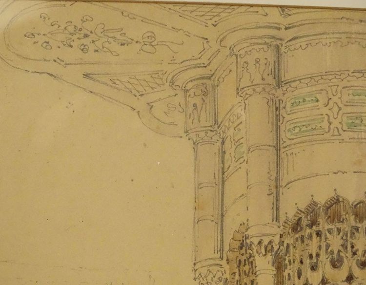 Dessin Orientaliste Amedeo Preziosi Femmes Ottomanes Enfants Istanbul XIXè