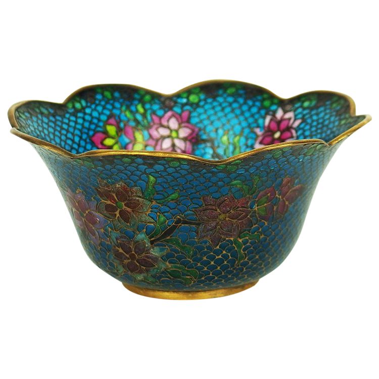 Small plique-à-jour enamel cup