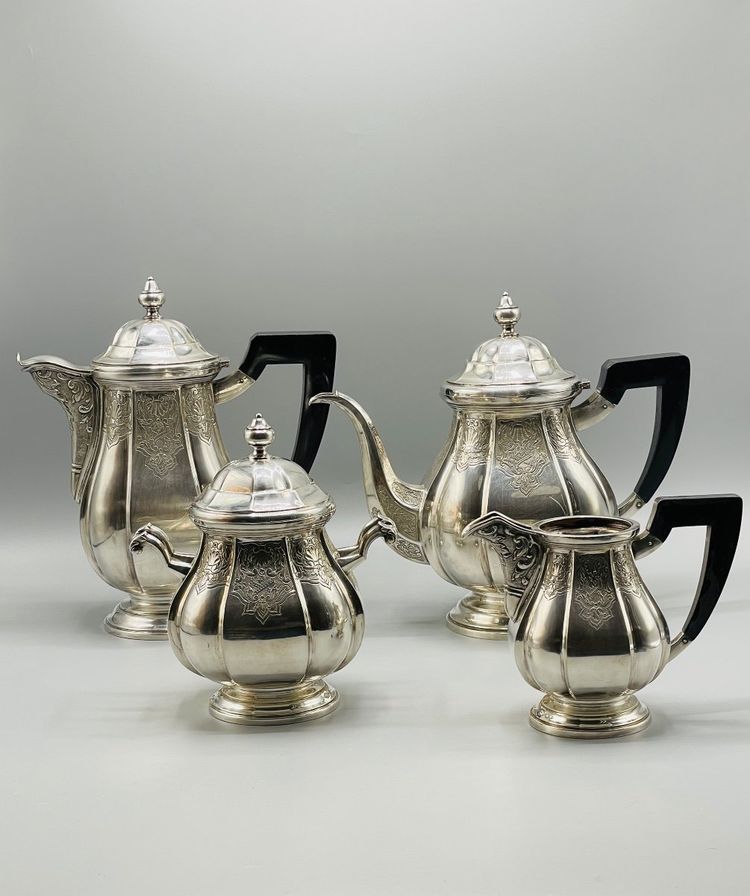 Regency Style Solid Silver Coffee Service