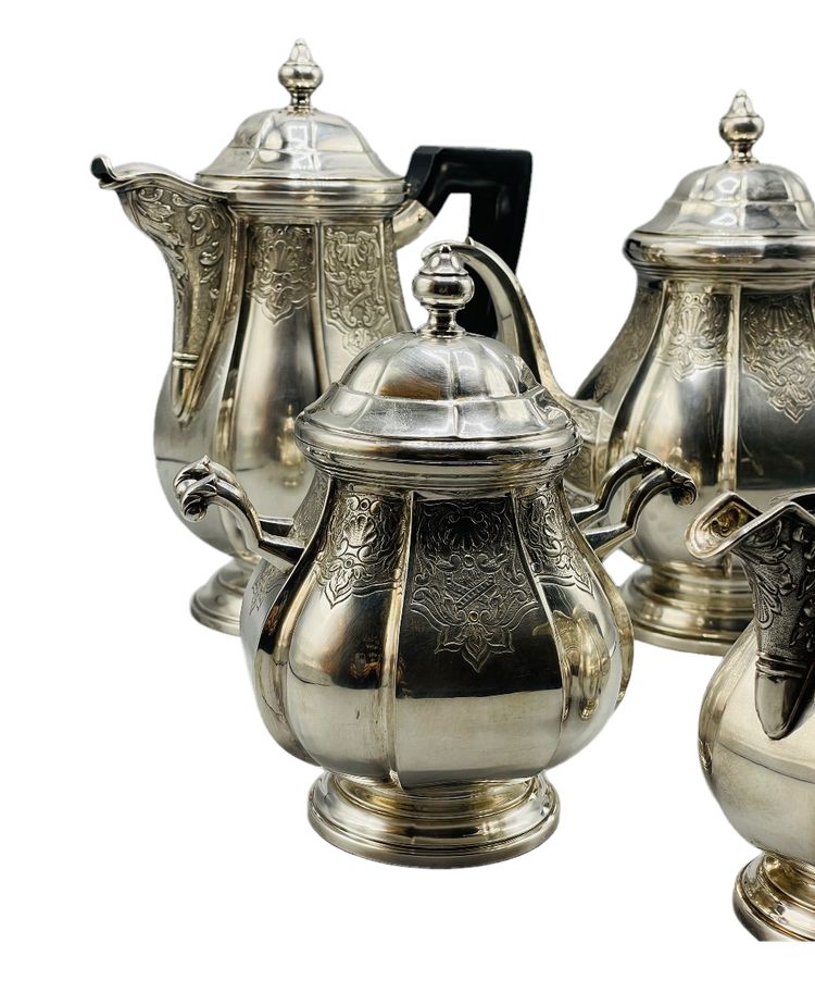 Regency Style Solid Silver Coffee Service