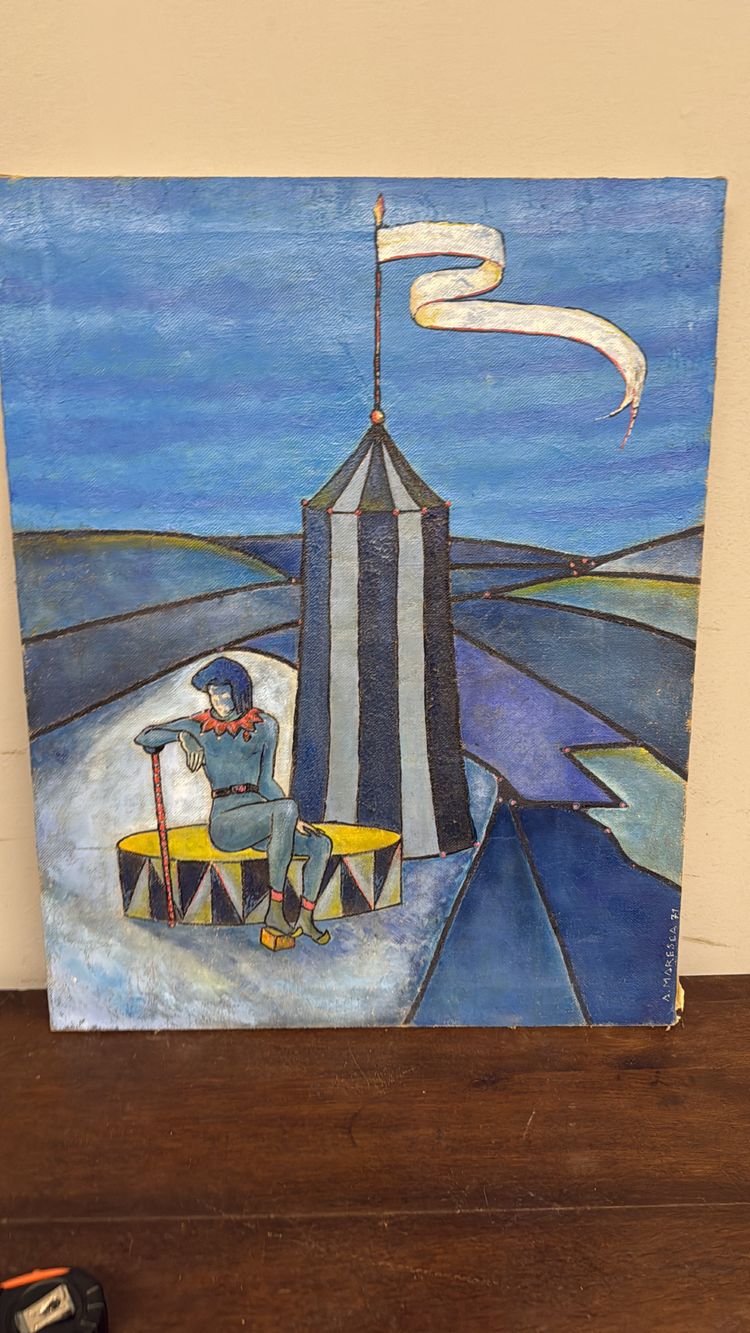 Polychrome Emaillemalerei, moderne und zeitgenössische Kunst, 76x59 cm. Sehr guter Zustand, 20. Jahrhundert.