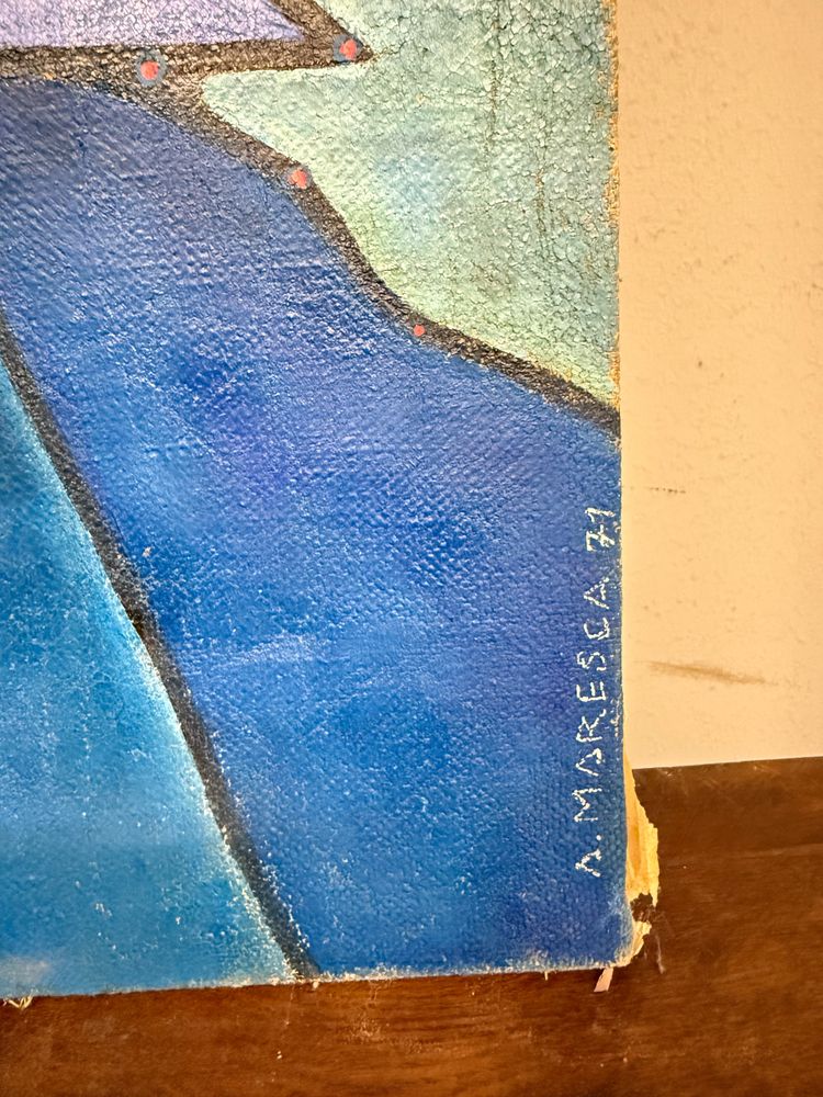 Polychrome Emaillemalerei, moderne und zeitgenössische Kunst, 76x59 cm. Sehr guter Zustand, 20. Jahrhundert.